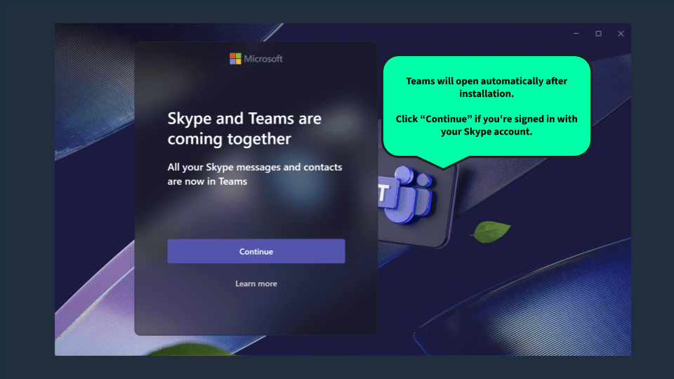 Sign in with Microsoft account to continue Skype to Teams migration